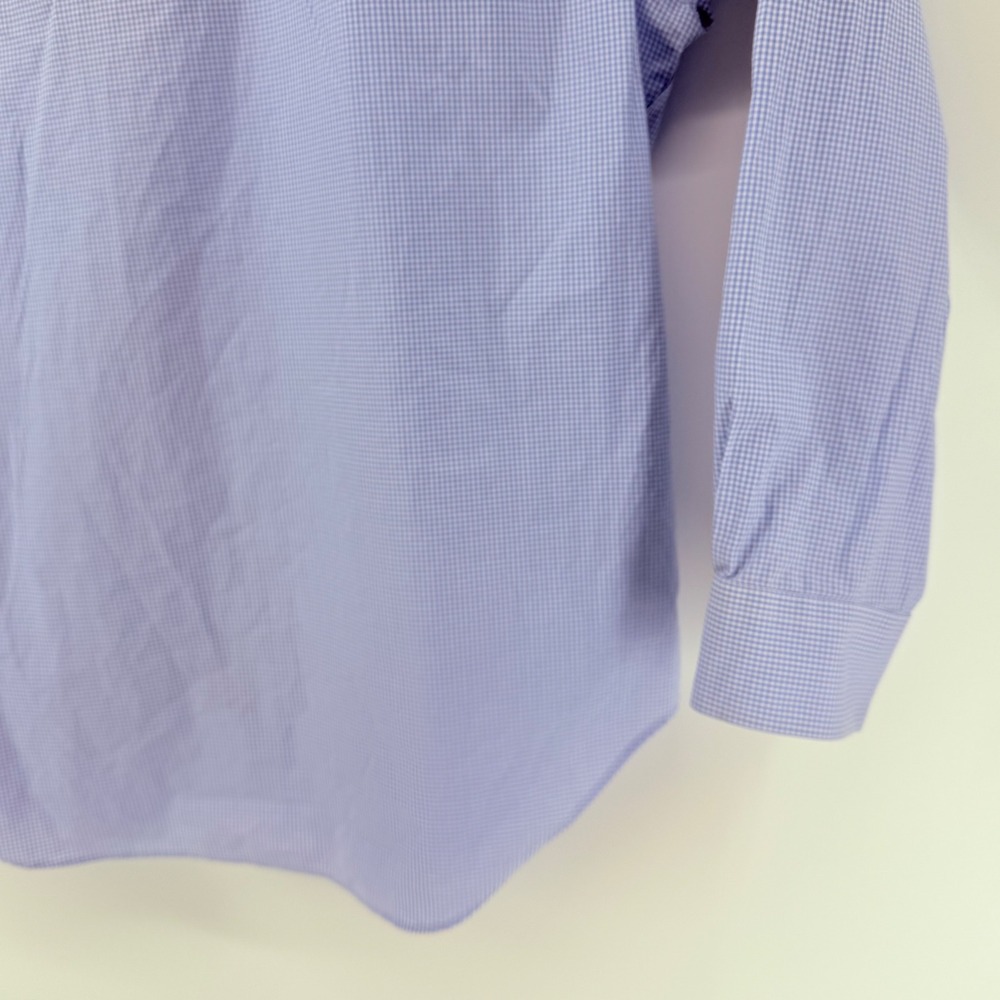Lauren Ralph Lauren Mens Dress Shirt 18 36/37 Purple Gingham Classic Fit Stretch - Picture 11 of 15